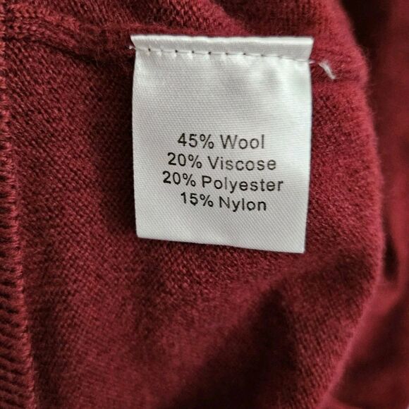 Kallspin Vest Mens XL Tall XLT Red Wool V Neck Sweater Academia Button Front - Picture 4 of 8